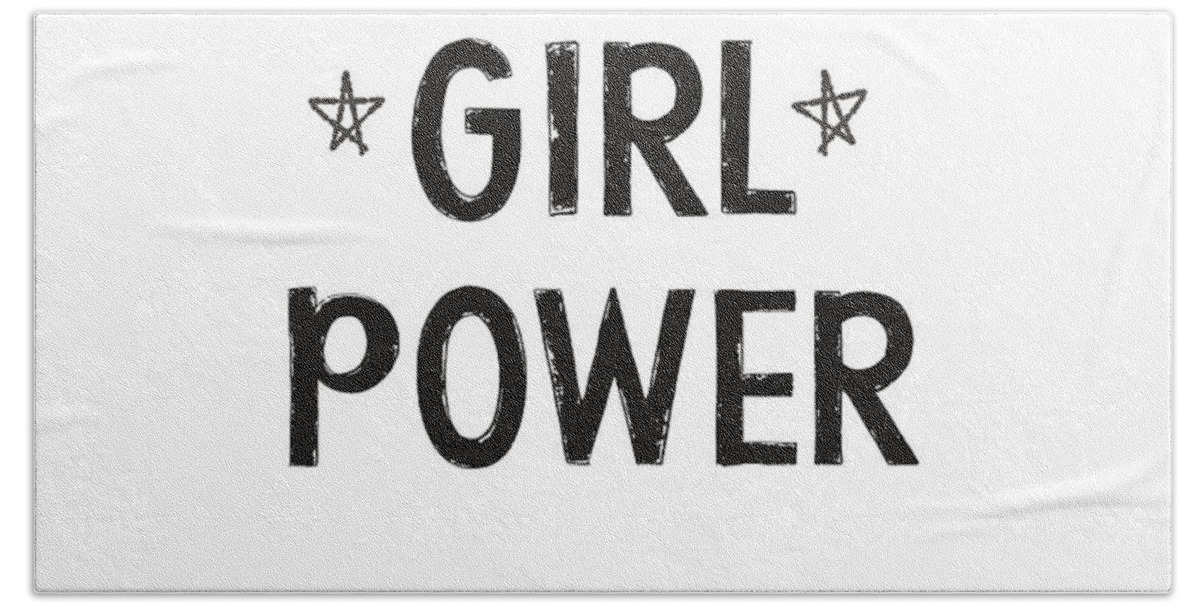 Girl Power Hand Towel featuring the digital art Girl Power- Design by Linda Woods by Linda Woods