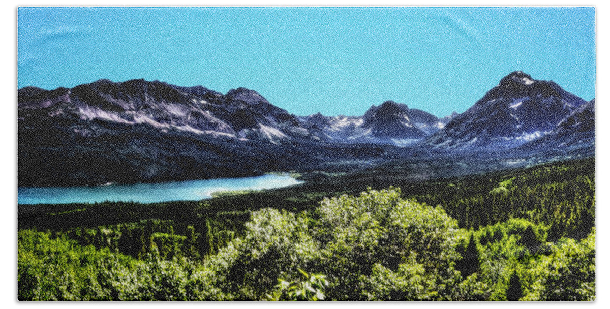 Montana Bath Towel featuring the photograph Glacier National Park Views Panorama No. 01 by Roger Passman
