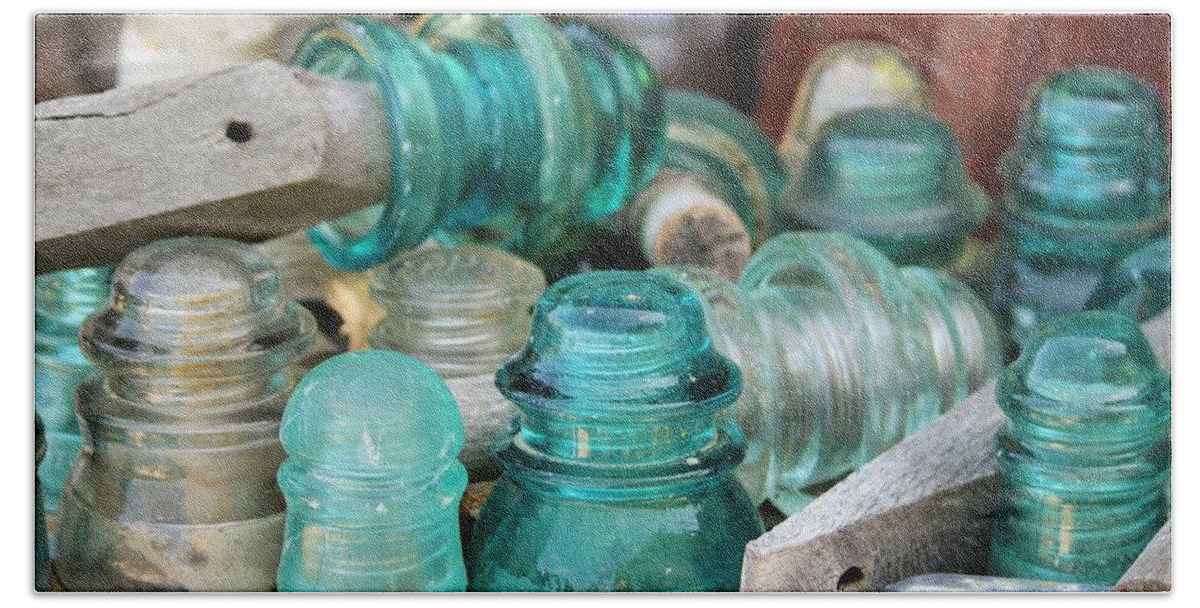 Glass Insulators Hand Towel featuring the photograph A whole Bunch by Marnie Patchett