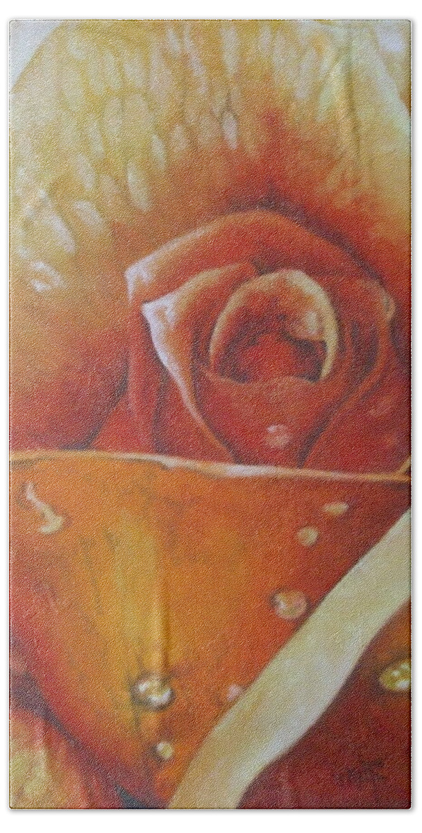 Rose Bath Sheet featuring the painting Glimmer by Barbara Keith