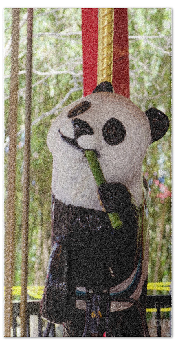 Panda Hand Towel featuring the photograph Go Round And Round by Donna Brown