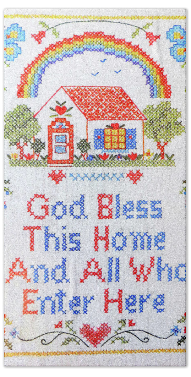 God Bless Bath Towel featuring the photograph God Bless This Home by Munir Alawi