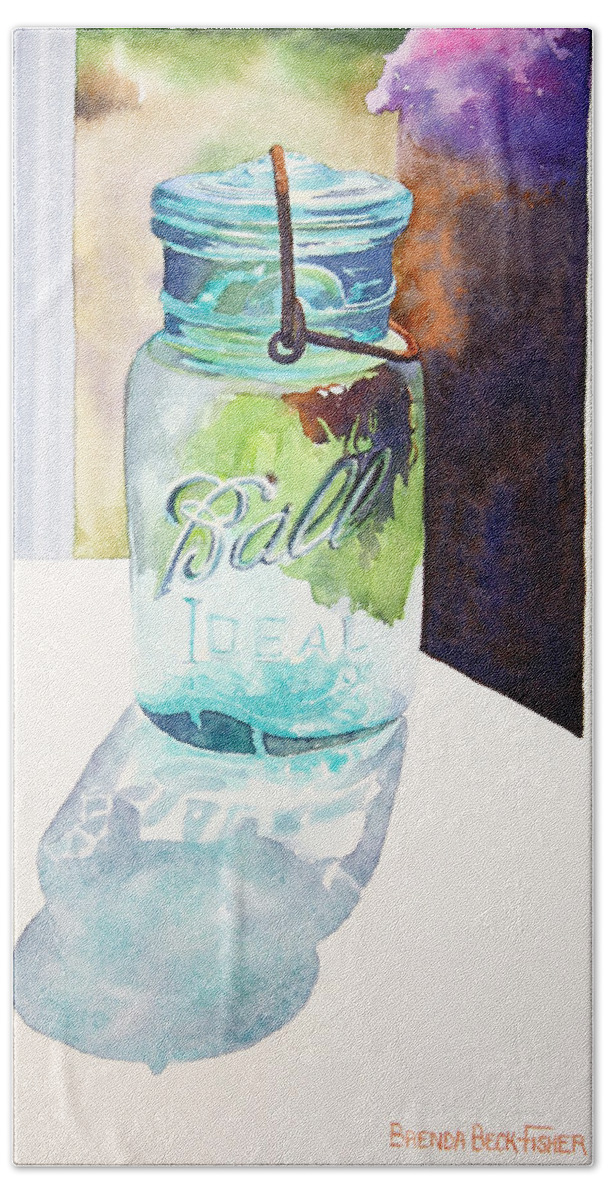 Ball Jar Hand Towel featuring the painting Going to the Ball by Brenda Beck Fisher