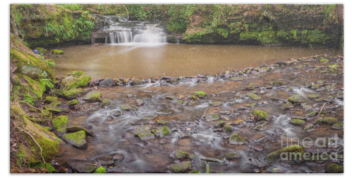 Airedale Bath Towel featuring the photograph Goit Stock Falls on Harden Beck, by Mariusz Talarek