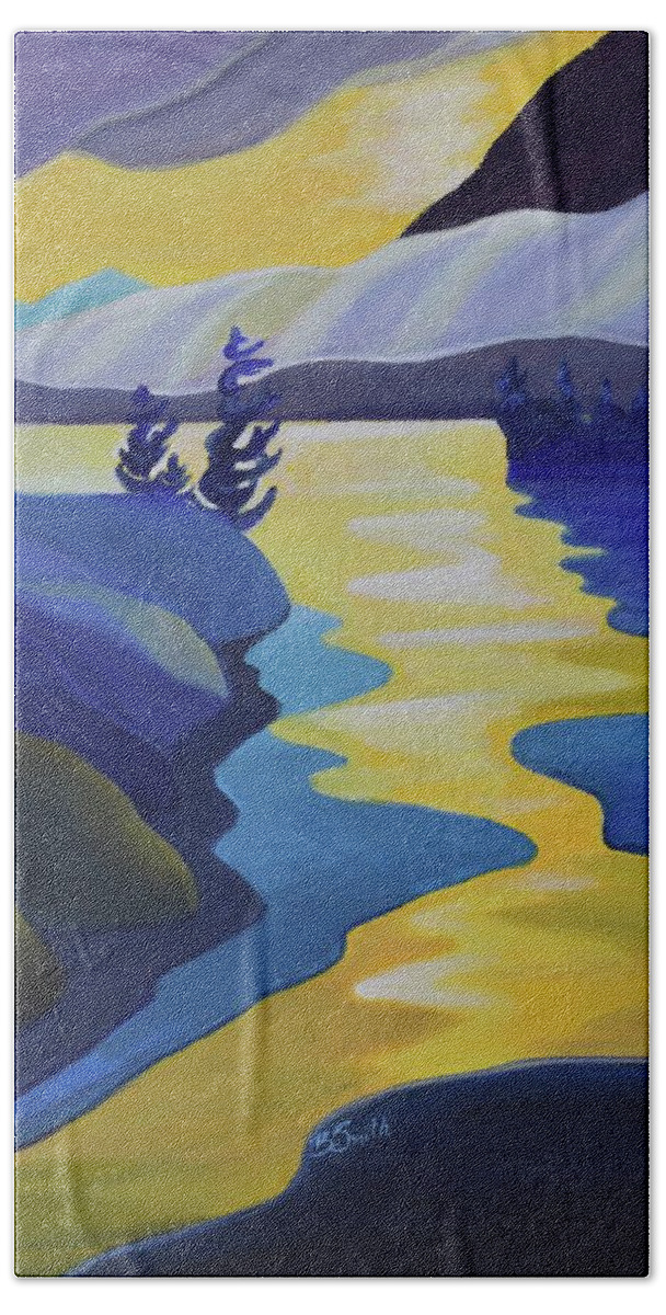 Group Of Seven Hand Towel featuring the painting Gold Rush by Barbel Smith