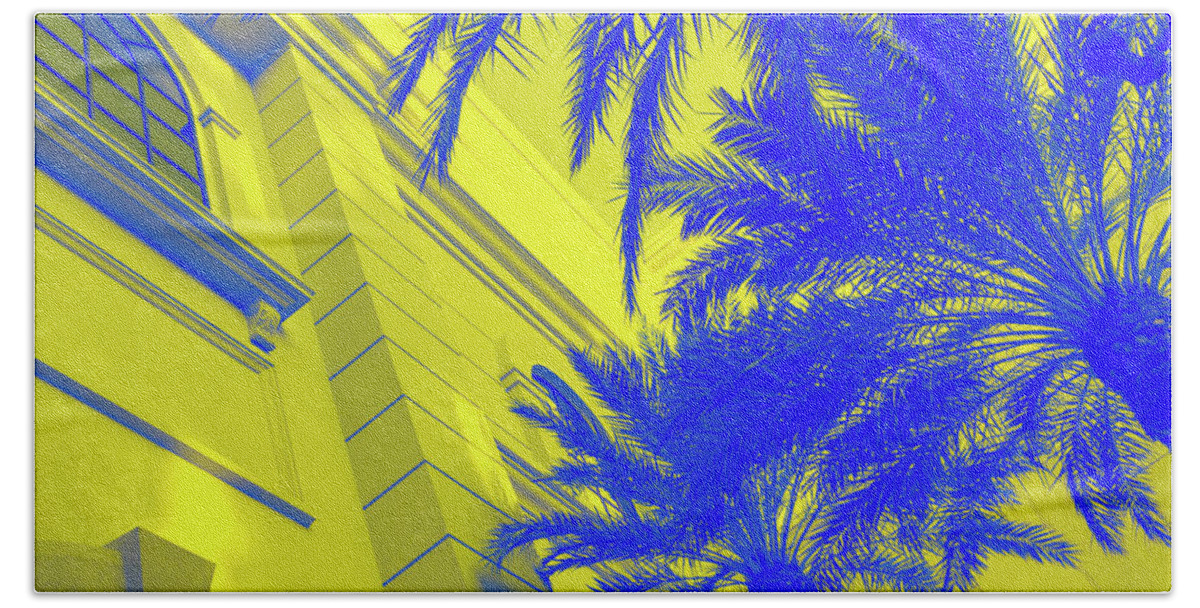 Georgia Mizuleva Bath Sheet featuring the photograph Golden Beryl and Blue Sapphire - Jewel Colored Palms by Georgia Mizuleva