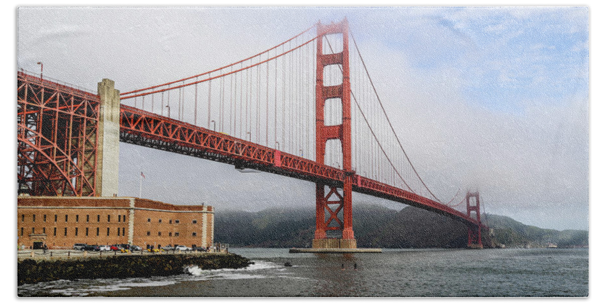 Usa Hand Towel featuring the photograph Golden Gate Bridge by Alberto Zanoni