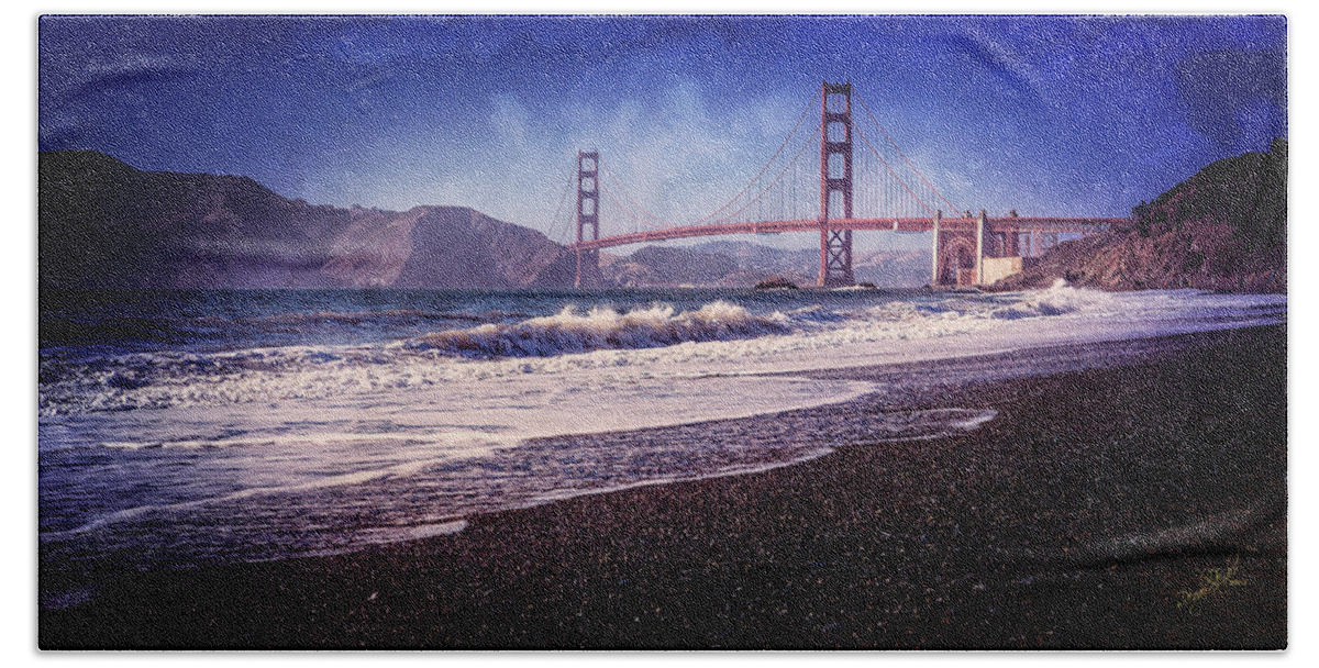 Golden Hand Towel featuring the photograph Golden Gate by Everet Regal