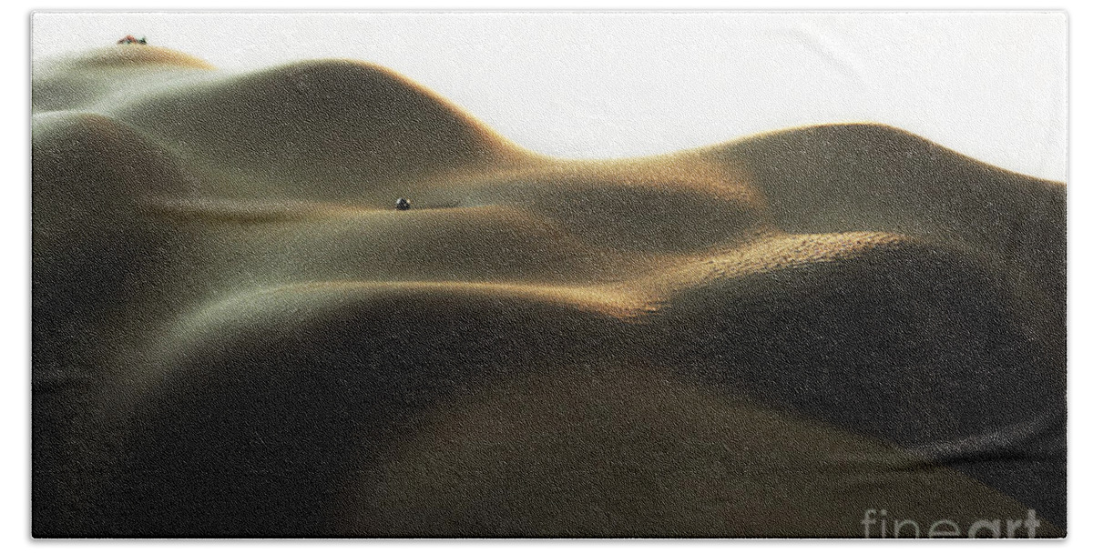 Artistic Hand Towel featuring the photograph Golden sand dunes by Robert WK Clark