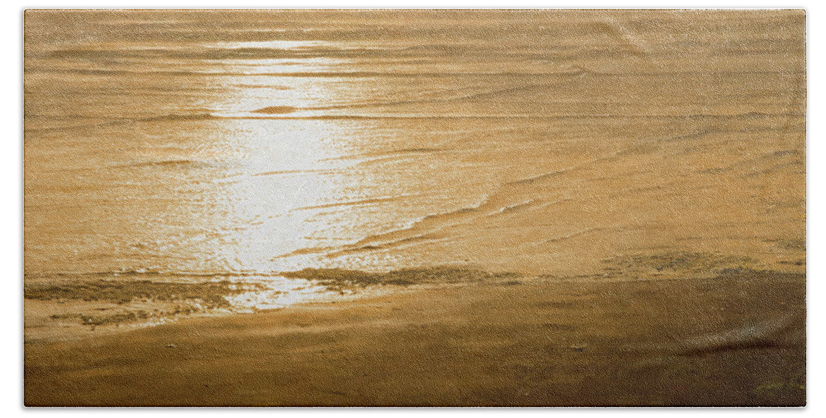 Landscape Hand Towel featuring the photograph Golden Shore by Allan Van Gasbeck