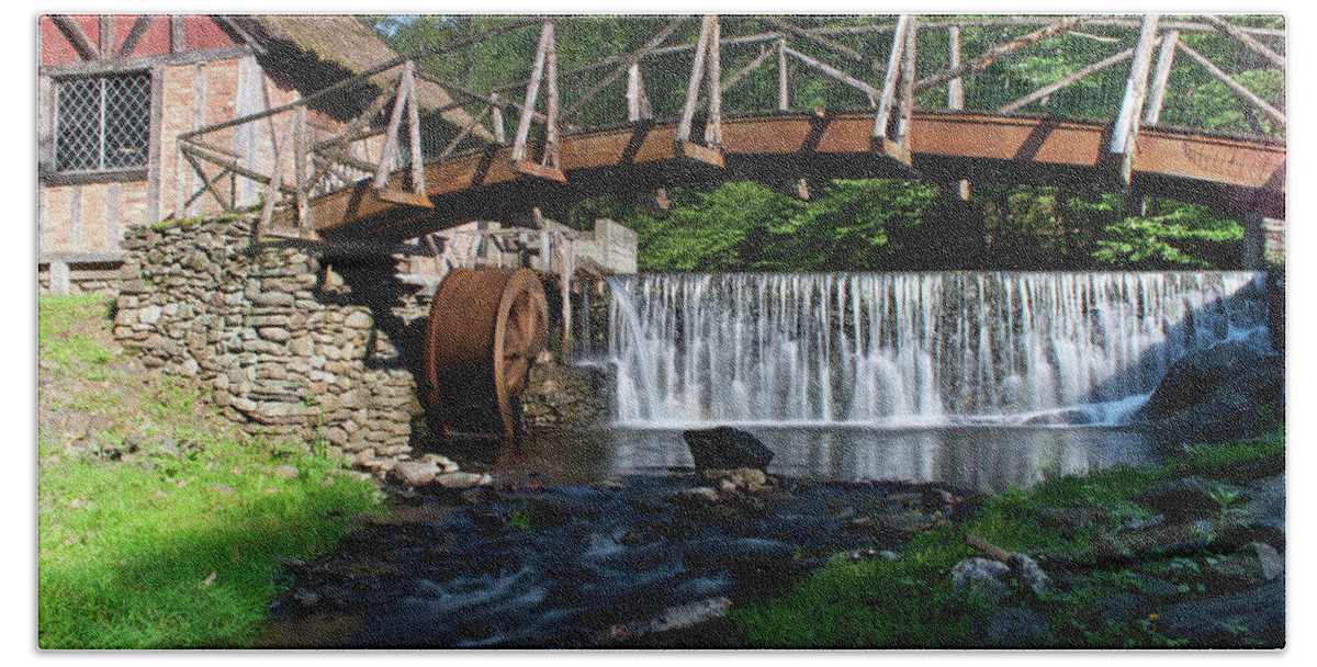 Watermill Bath Towel featuring the photograph Gomez Mill in Spring #2 by Jeff Severson