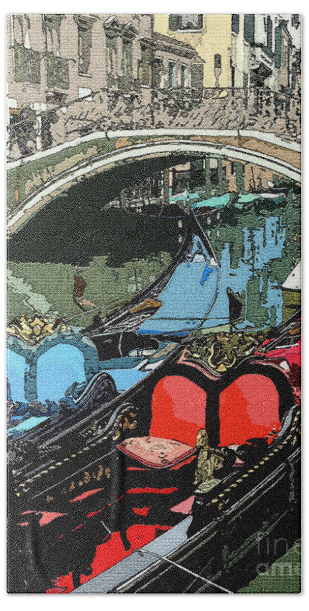 Gondola Bath Sheet featuring the photograph Gondolas Fresco by Mindy Newman