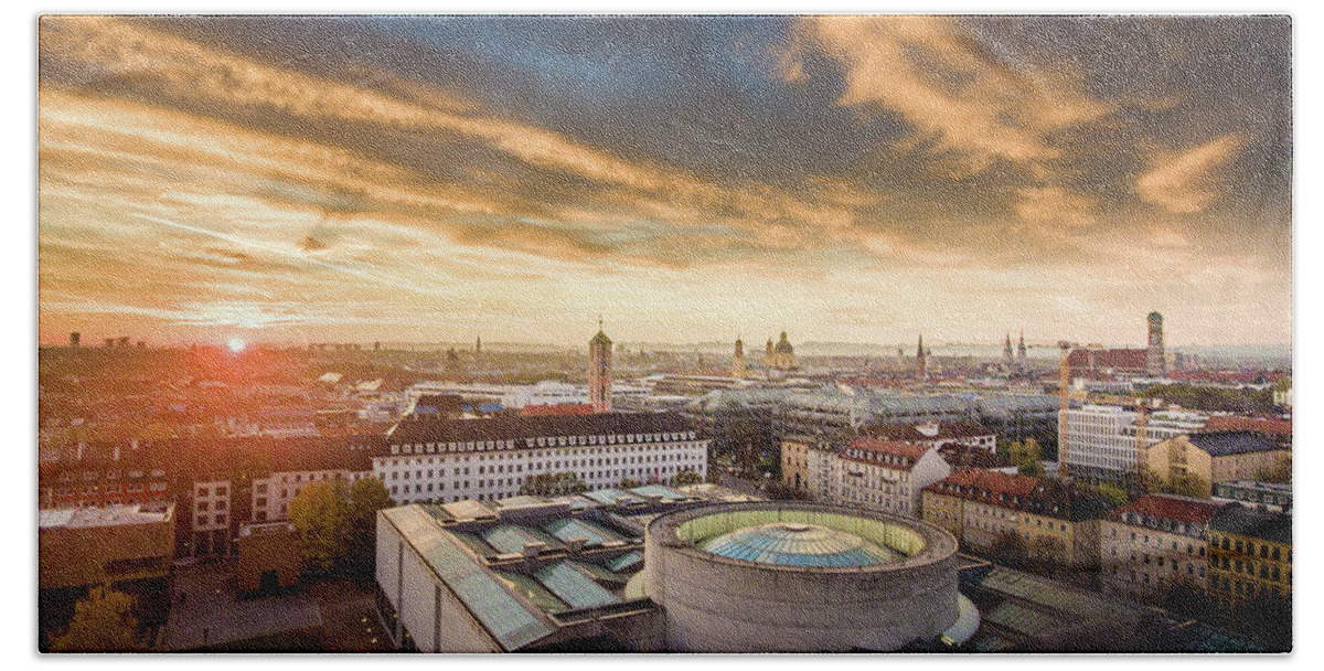 Bavaria Bath Towel featuring the photograph Good morning Munich by Hannes Cmarits