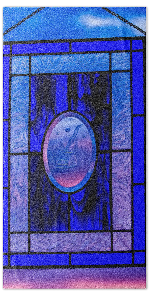 Stained Glass Bath Towel featuring the photograph Got the Blues by E Faithe Lester