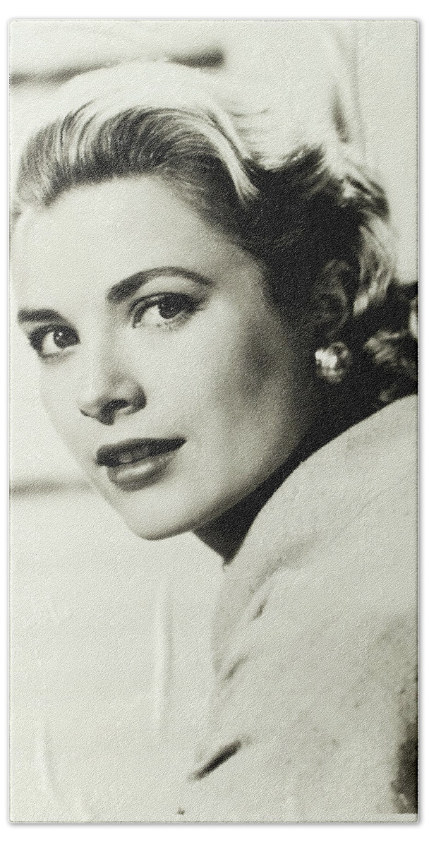 Grace Kelly Bath Towel featuring the photograph Grace Kelly by Jackie Russo