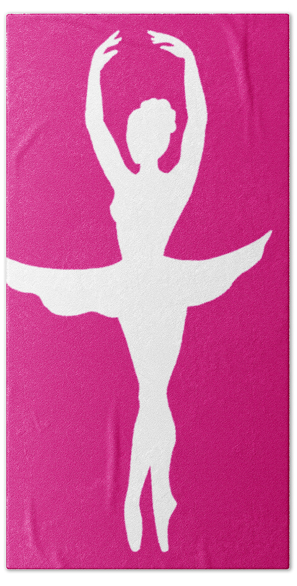 Ballerina Hand Towel featuring the painting Graceful Silhouette Of Dancing Ballerina by Irina Sztukowski