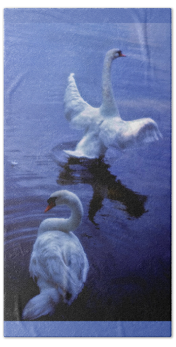 Swan Hand Towel featuring the photograph Graceful Swans by Marie Hicks