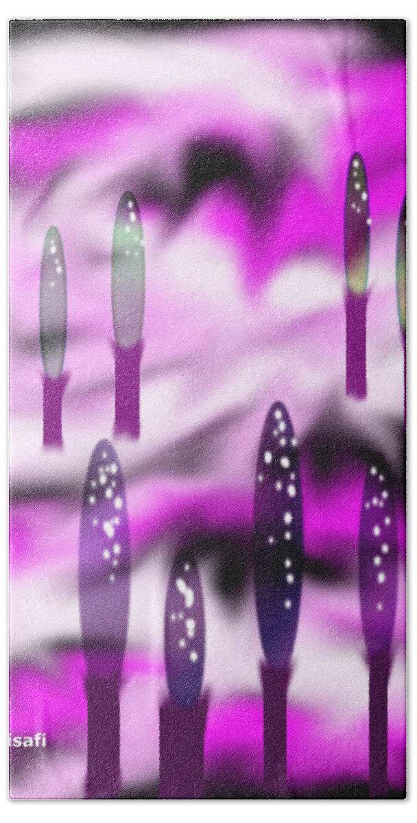 Tree Hand Towel featuring the digital art Gradient Trees #5 by Carol Crisafi