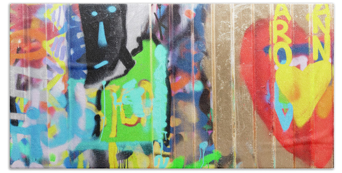 Graffiti Bath Towel featuring the photograph Graffiti 5 by Delphimages Photo Creations