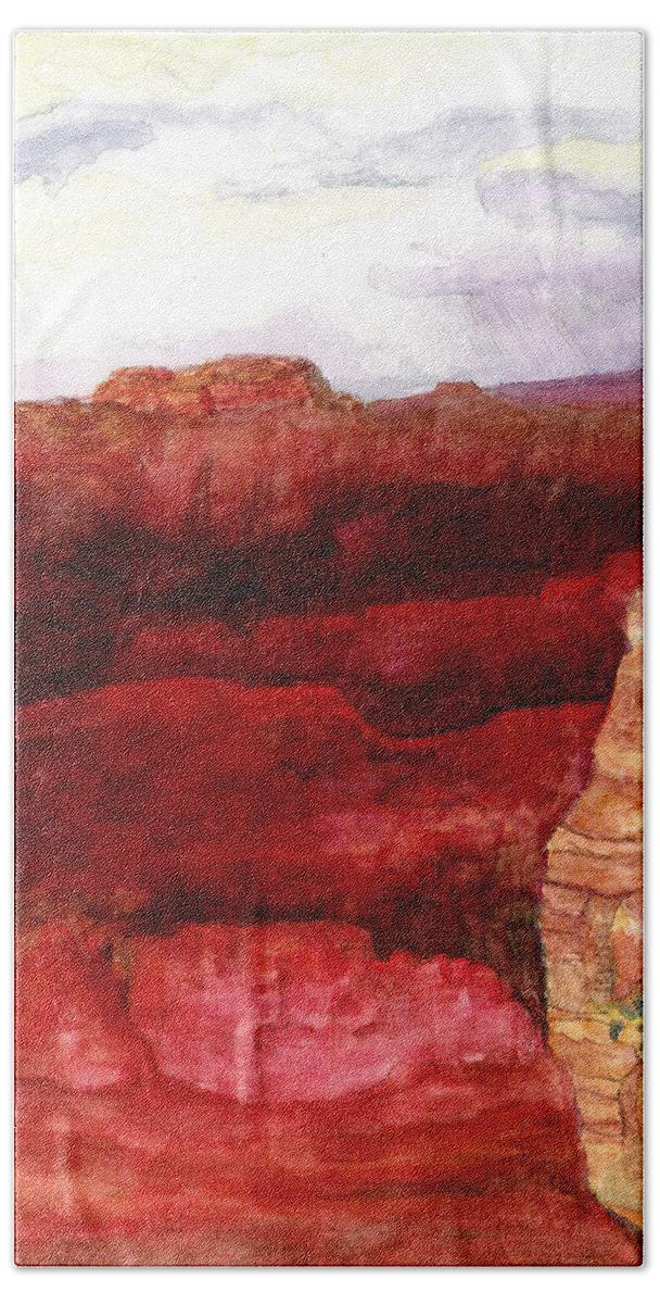 Grand Canyon Hand Towel featuring the painting Grand Canyon S Rim by Eric Samuelson
