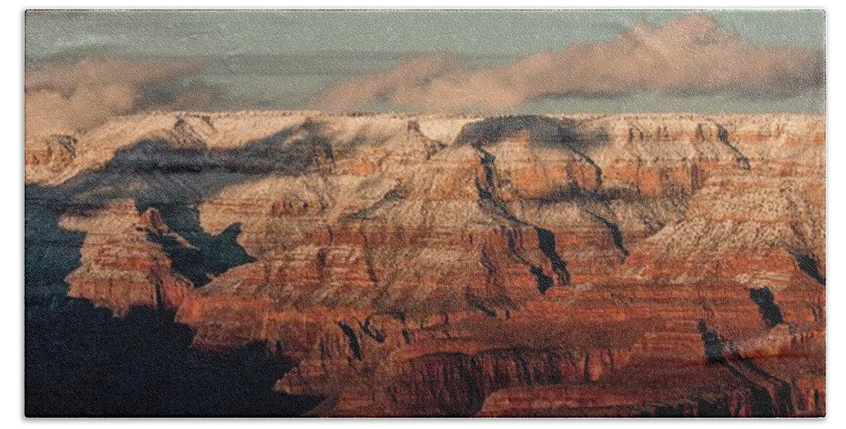 Arizona Bath Towel featuring the photograph Grand Canyon Sunset Panorama by Teresa Wilson