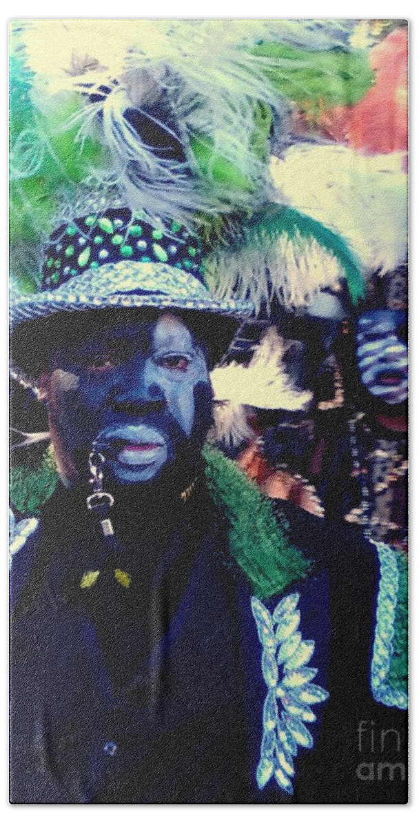 Nola Hand Towel featuring the photograph Grand Marshall Of The Zulu Parade Mardi Gras 2016 In New Orleans by Michael Hoard
