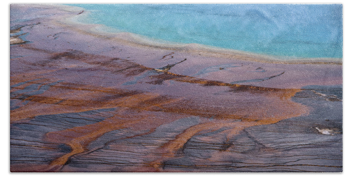 Grand Prismatic Spring Bath Towel featuring the photograph Grand Prismatic Spring Detail by Jennifer Ancker
