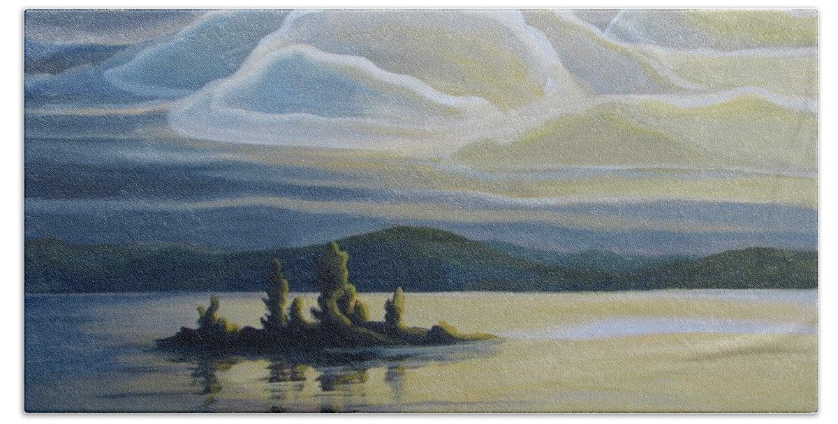 Group Of Seven Hand Towel featuring the painting Grape Island by Barbel Smith