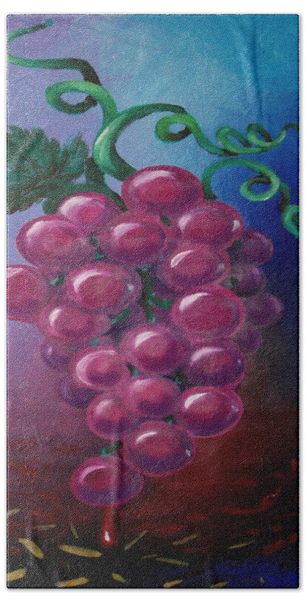 Grape Bath Towel featuring the painting Grapes by Kevin Middleton