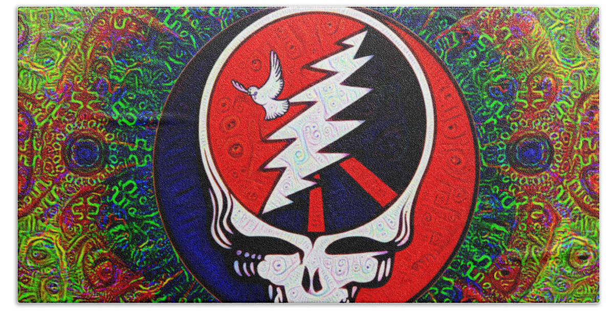 Grateful Bath Towel featuring the painting Grateful Dead by Bill Cannon