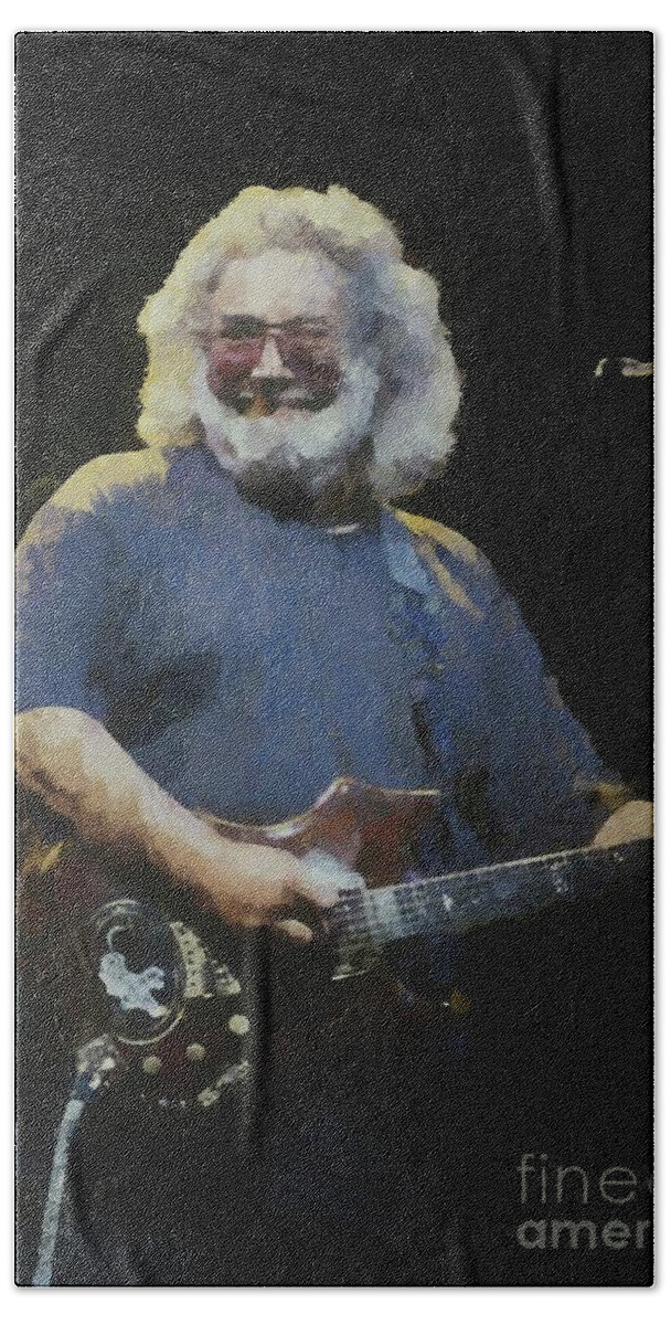 Singer Hand Towel featuring the photograph Grateful Dead Jerry Garcia Painting by Concert Photos