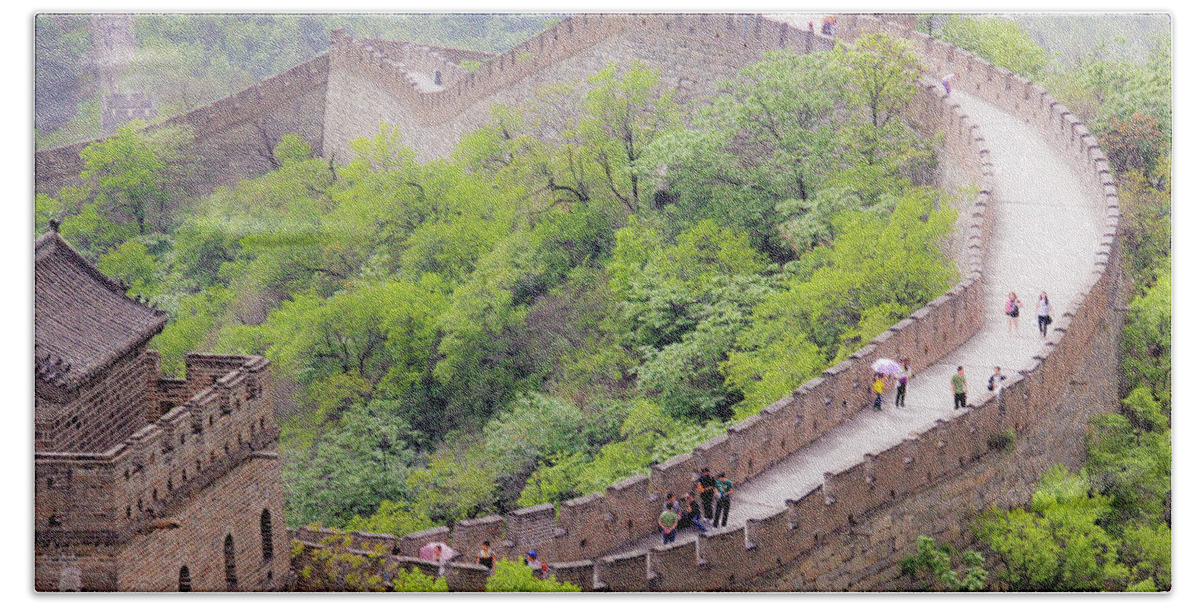 Beijing Hand Towel featuring the photograph Great Wall at Badaling by Marla Craven