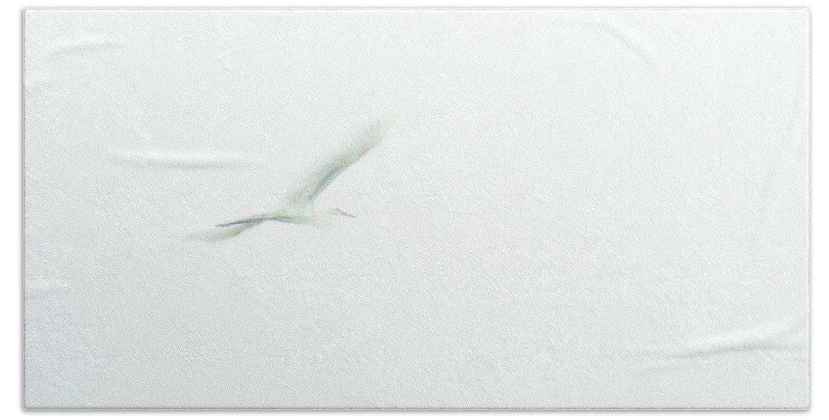 Great White Egret Bath Towel featuring the photograph Great White Egret Impressionistic Style by John Harmon
