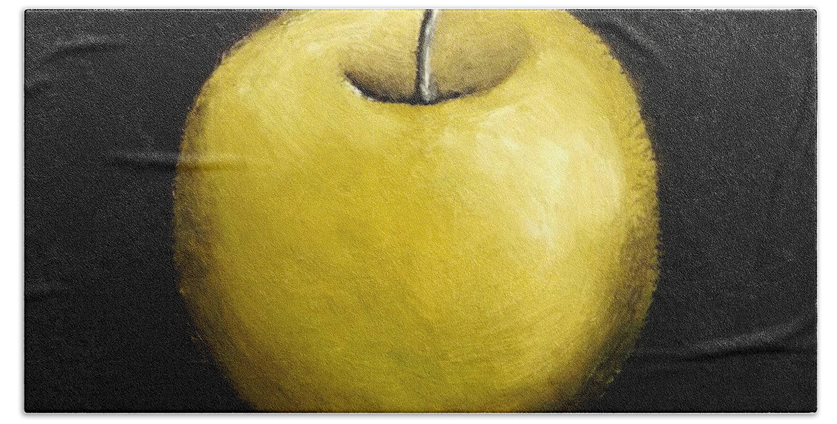 Apple Bath Towel featuring the painting Green Apple Still Life 2.0 by Michelle Calkins