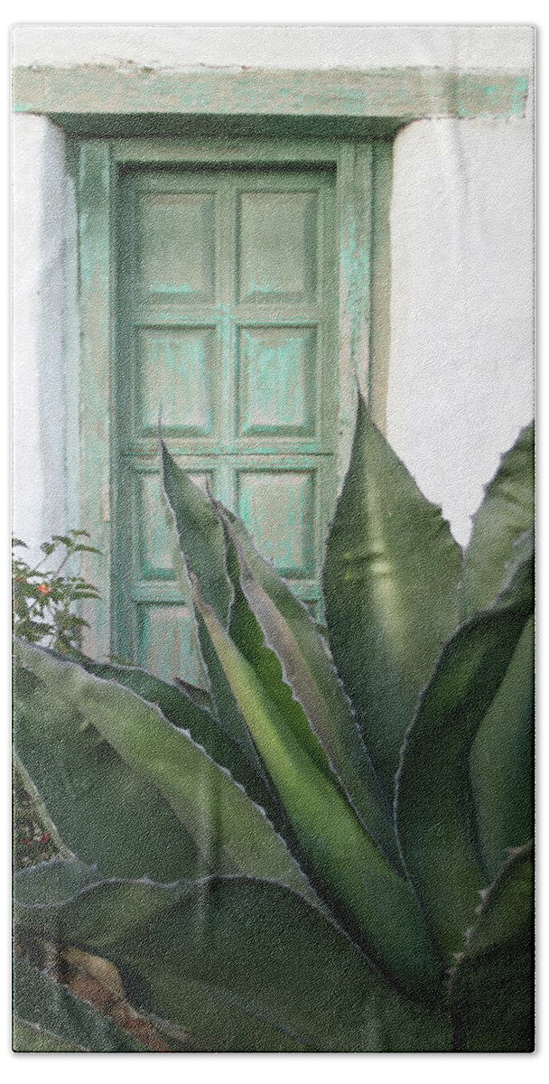 Door Hand Towel featuring the photograph Green Door by Ryan Workman Photography