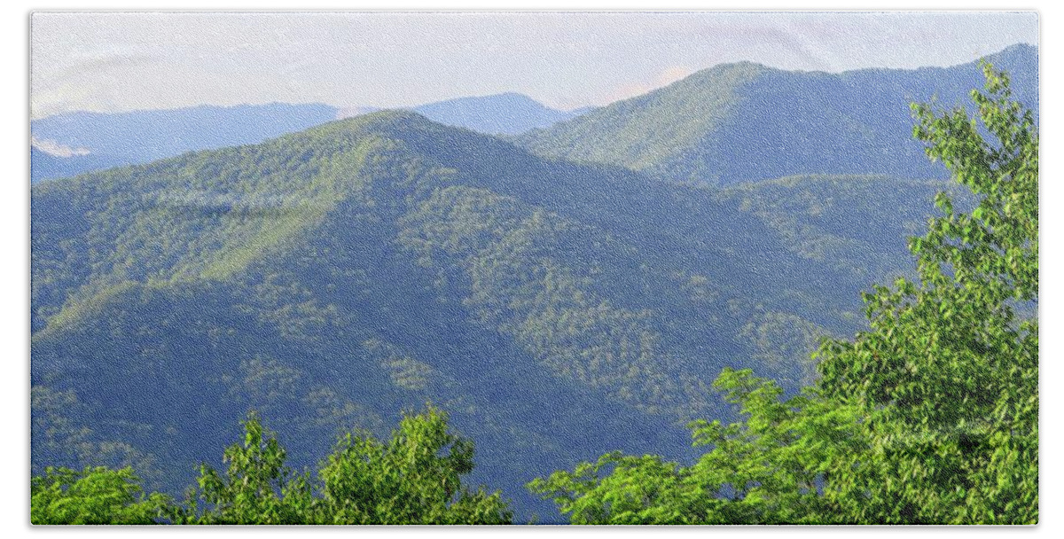 Blue Ridge Parkway Hand Towel featuring the photograph Green Mountains by Connor Beekman