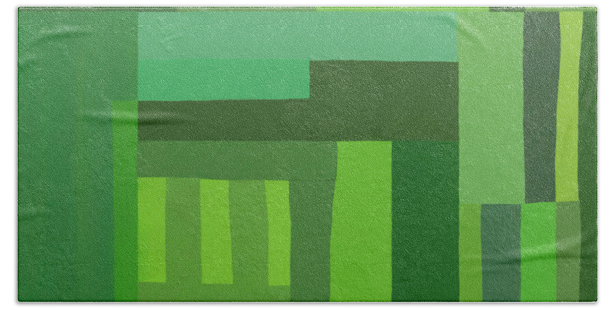 Green Stripes Hand Towel featuring the digital art Green Stripes 3 by Elena Nosyreva