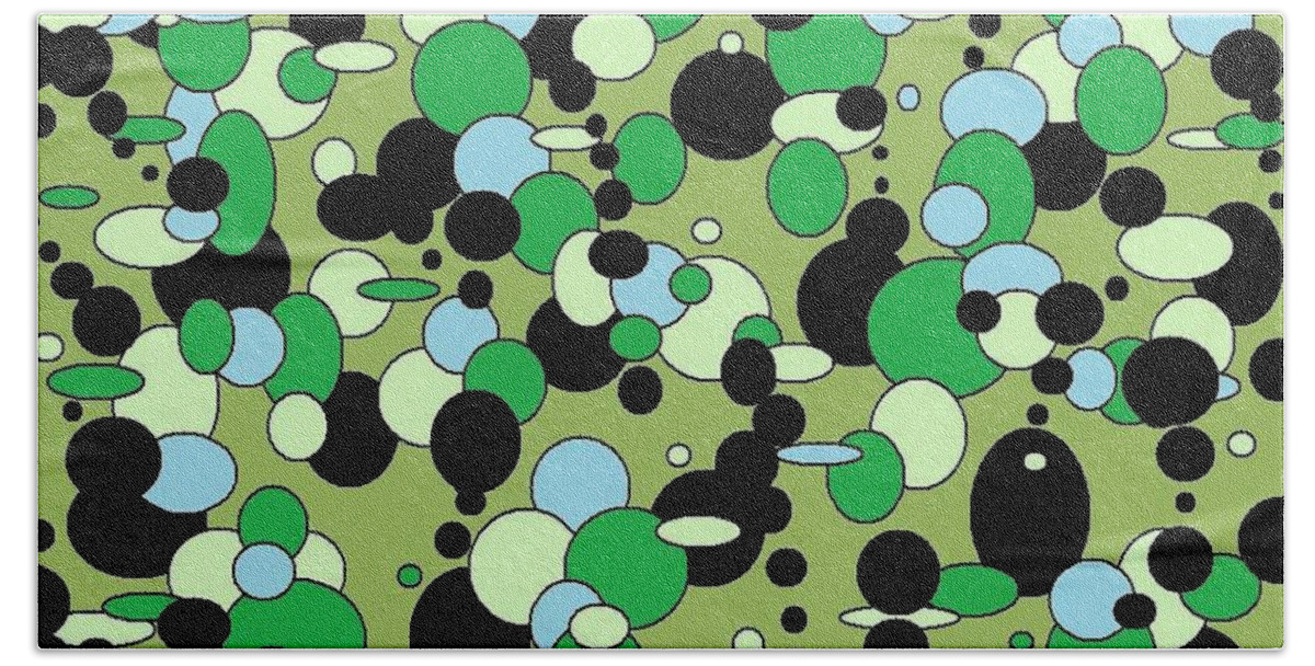  Bath Towel featuring the digital art Greenies by Jordana Sands