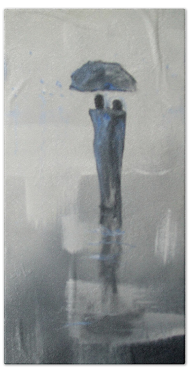 Art Hand Towel featuring the painting Grey Day Romance by Raymond Doward