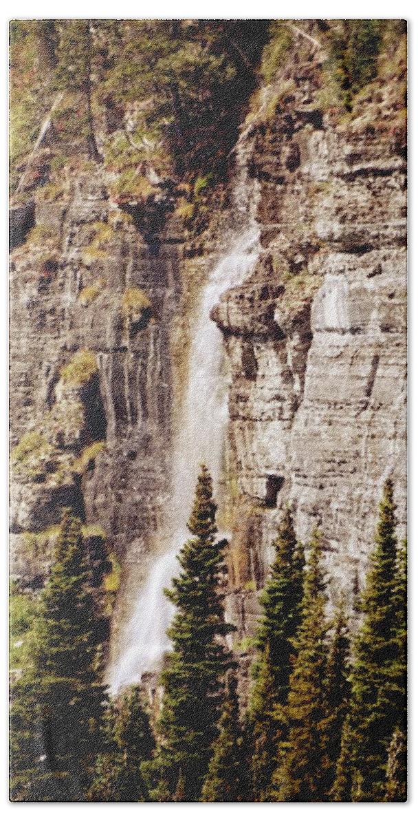 Waterfall Bath Towel featuring the photograph GTTS Waterfall by Marty Koch