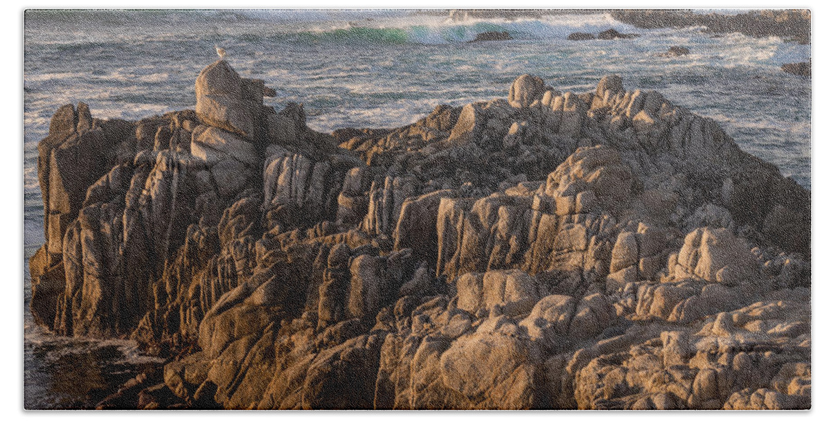 Rocky Coastline Bath Towel featuring the photograph Guardians of the Shore by Derek Dean