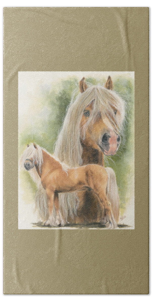 Horse Bath Sheet featuring the mixed media Haflinger by Barbara Keith