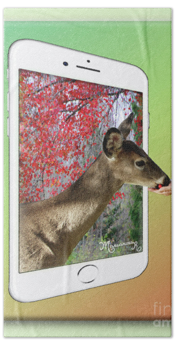 Fauna Hand Towel featuring the digital art Hand-out by Mariarosa Rockefeller