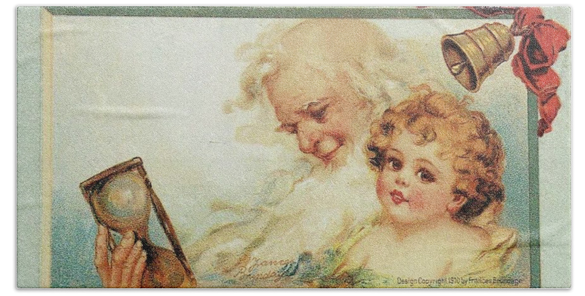 Frances Brundage Bath Towel featuring the painting Happy New Year by Reynold Jay