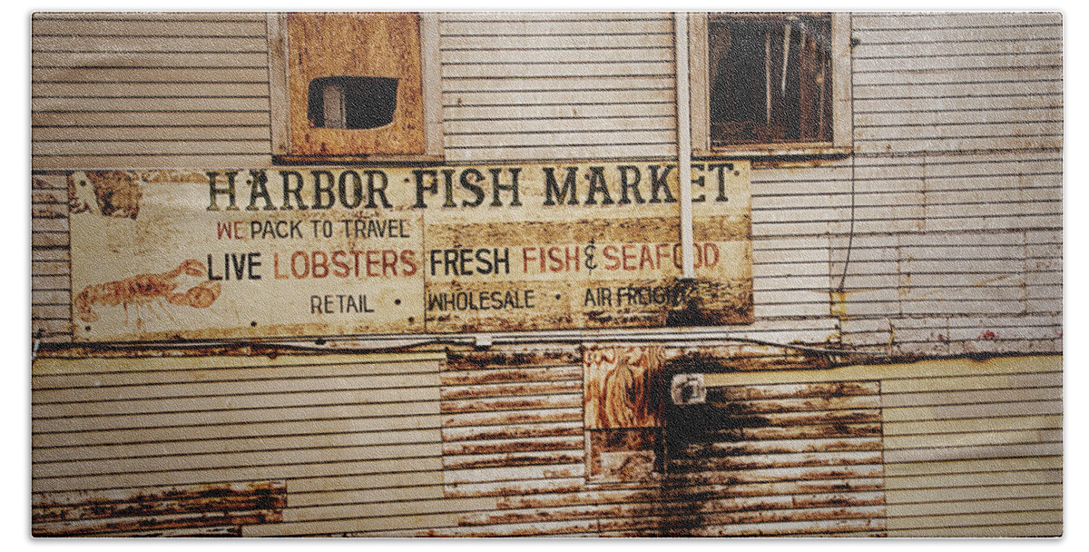 Harbor Fish Market Hand Towel featuring the photograph Harbor Fish Market by Mick Burkey
