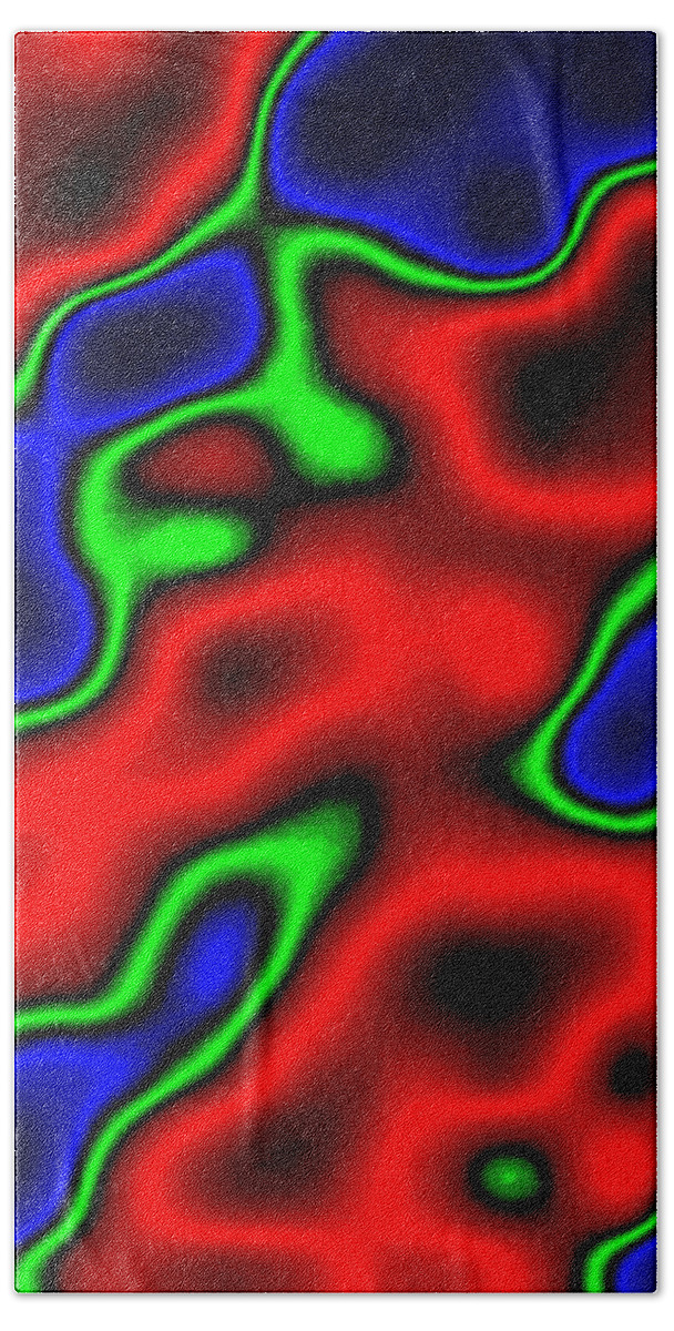Abstract Bath Sheet featuring the digital art Harmony 35 by Will Borden