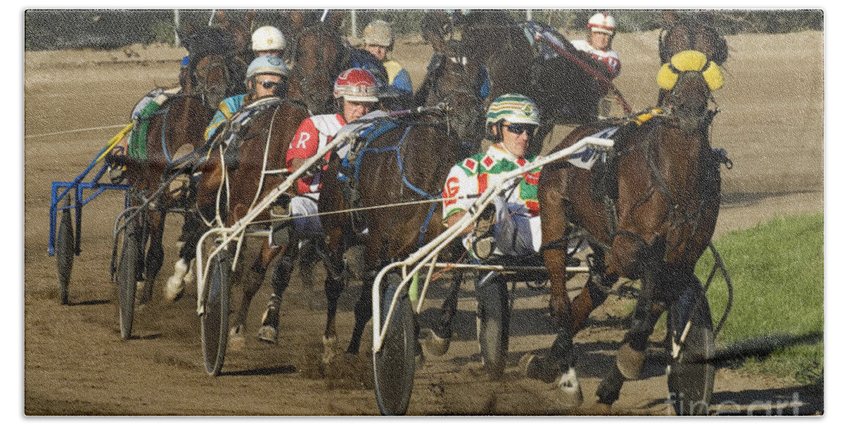 Harness Racing Hand Towel featuring the photograph Harness Racing 9 by Bob Christopher