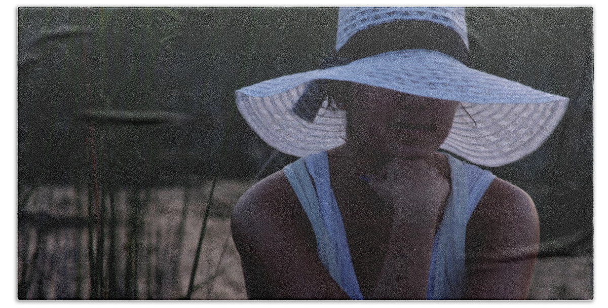 Woman Bath Towel featuring the photograph Hat at Sunset by Michelle Miron-Rebbe