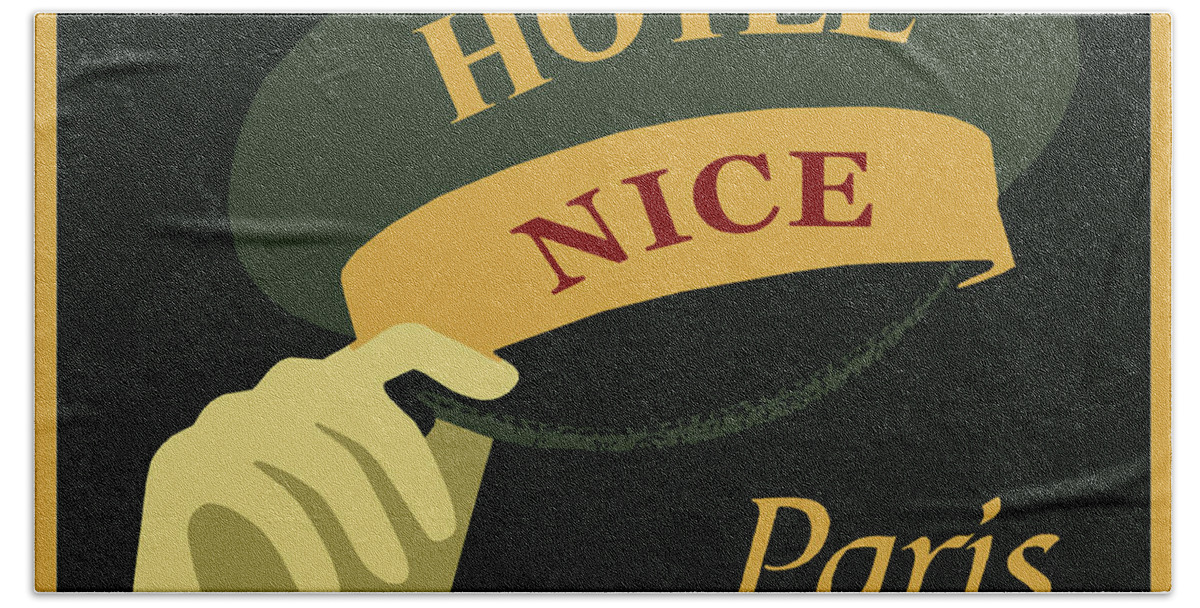 Vintage Hand Towel featuring the digital art Hats off for a Nice Hotel in Paris by Heidi De Leeuw
