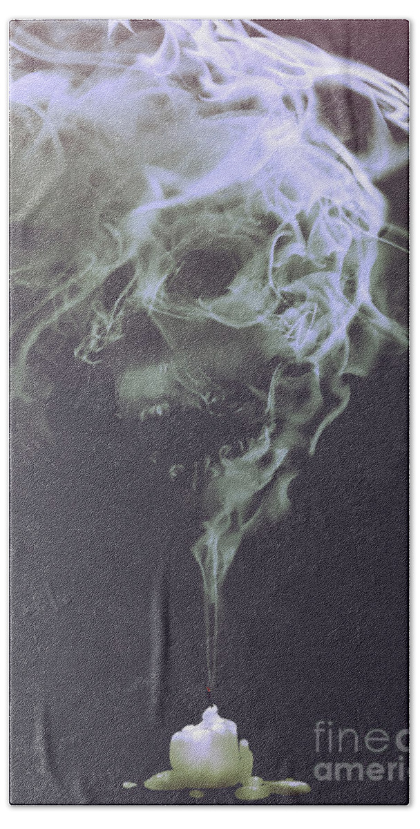 Acrylic Bath Towel featuring the painting Haunted Smoke by Tithi Luadthong